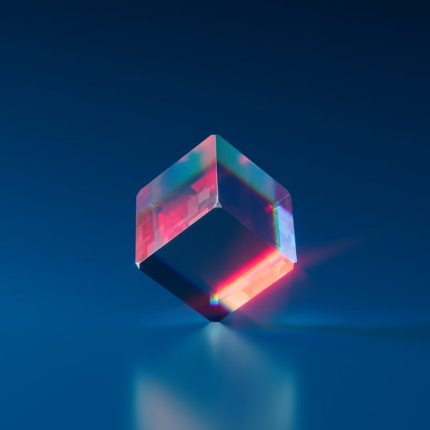 This is an image of an prismatic cube nft